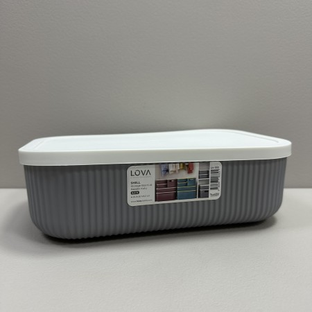 Корзина пластикова з кришкою 26,7х18,5х8 см 3,2 л Lova Plastik LV-332 сіра