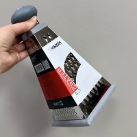 Тертка 4-гранна 13х13х25 см Vinzer 50329 сіра