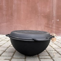 Казан чавунний 15 л з кришкою-сковородою Maysternya V15CP