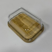 Маслянка скляна з бамбуковою підставкою 400 мл 14,7х10,6х5,5 см Interos LB400