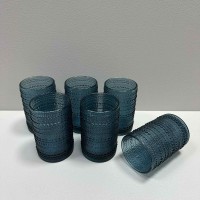 Набір склянок високих скляних 6 шт 350 мл h-12,2 см, d-7,7 см Dragon Eye Sapphire EDC05-05/5 синій