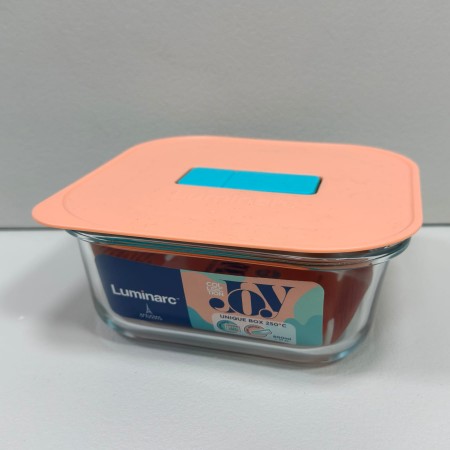 Контейнер 800 мл 15,5х15,5х6,5 см Luminarc Pure Box Unique JOY X1546 кораловий