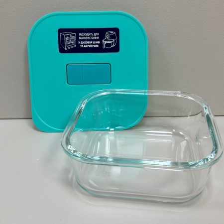 Контейнер 1100 мл 17,5х17,5х7 см Luminarc Pure Box Unique JOY X1545 бірюза