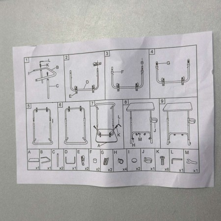 Столик складний 48х35х67,5 см A-Plus 3547 чорний