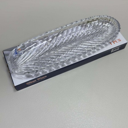 Блюдо скляне овальне 39,7х13,5х3 см Yujing GlassWare 9069/0288-0