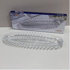 Блюдо скляне овальне 39,7х13,5х3 см Yujing GlassWare 9069/0288-0