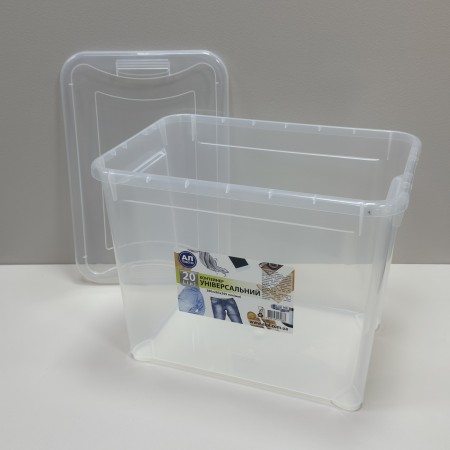 Контейнер для зберігання пластиковий з кришкою 20 л 38х26,5х29,5 см Easy Box Ал-Пластик Ал 2001 прозорий