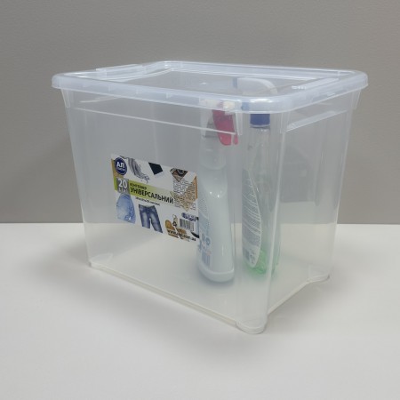 Контейнер для зберігання пластиковий з кришкою 20 л 38х26,5х29,5 см Easy Box Ал-Пластик Ал 2001 прозорий