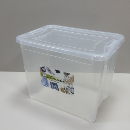 Контейнер для зберігання пластиковий з кришкою 20 л 38х26,5х29,5 см Easy Box Ал-Пластик Ал 2001 прозорий