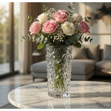Ваза скляна  h-30,3 см Yujing GlassWare 3937 прозора