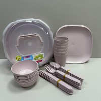 Набір для пікніка 6 персон 38 предметів PREMIUM Ucsan Plastik M-751 рожевий