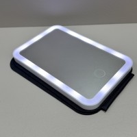 Дзеркало косметичне акумуляторне з LED-підсвіткою в чохлі 19х13х1,8 см 3 режими A-Plus M003 чорне