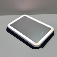 Дзеркало косметичне акумуляторне з LED-підсвіткою в чохлі 19х13х1,8 см 3 режими A-Plus M003 чорне