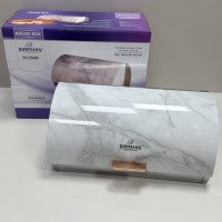 Хлібниця металева з відкидною кришкою 38,5х28х18,5 см Bohmann BH-7259MR білий мармур