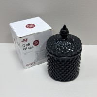 Цукорниця з кришкою скляна 250 мл Olens 102-278 чорна