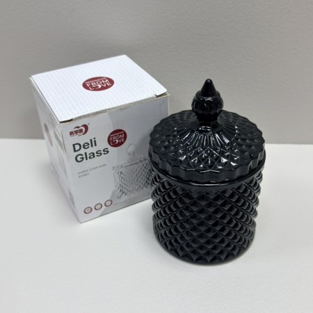 Цукорниця з кришкою скляна 250 мл Olens 102-278 чорна