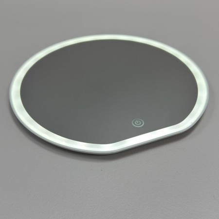 Дзеркало косметичне акумуляторне з LED-підсвіткою 26,5х25,7х1,5 см 3 режими A-Plus M004 біле