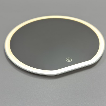 Дзеркало косметичне акумуляторне з LED-підсвіткою 26,5х25,7х1,5 см 3 режими A-Plus M004 біле