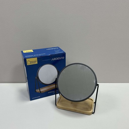Дзеркало косметичне з бамбуковою підставкою 18,5х10х22 см Ardesto ARHH5402BB чорне