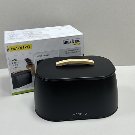 Хлібниця 33,5х23,7х18 см Maestro MR-1675-2 чорна