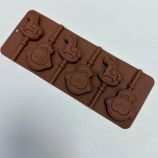 Силіконова форма для цукерок Мавпочки і коники 24,5х9,3х1 см Stenson 840-621 коричнева
