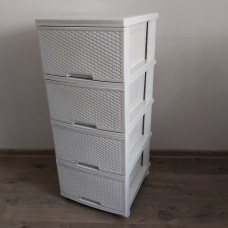 Комод пластиковий 46,5 x 39,5 x 95,5 см Алеана Ротанг 123093 біла троянда