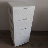 Комод пластиковий 46,5 x 39,5 x 95,5 см Алеана Ротанг 123093 біла троянда