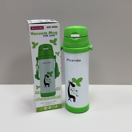 Термос-пляшка дитячий 500 мл з нержавіючої сталі Kamille 2086 зелений