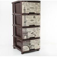 Комод Пластиковий Алеана "Єйфелева Башта" коричневий 123093