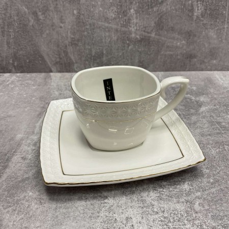 Чашка з блюдцем порцелянова Interos 240 мл Снігова Королева