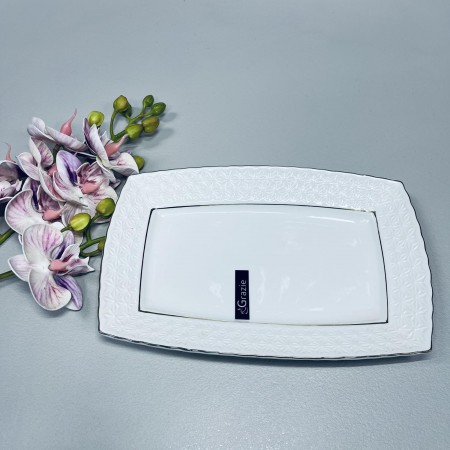 Блюдо порцелянове прямокутне 23 см Снігова королева Interos 9/222723-A