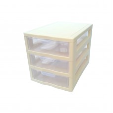 Комод-міні пластиковий 3 яруси 20 Х 19 Х 27 см "Алеана" біла троянда 127014