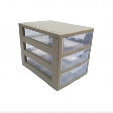 Комод-міні пластиковий 3 яруси 20 Х 19 Х 27 см "Алеана" какао 127014