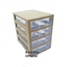 Комод-міні пластиковий 4 яруси 27 Х 19 Х 27 см "Алеана" какао 127015