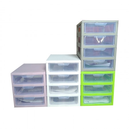 Комод-мини пластиковый 4 яруса 27 Х 19 Х 27 см "Алеана" розовый 127015