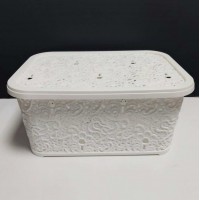 Кошик для зберігання побутових речей Elif Plastik Ажур 10 л Білий (377)