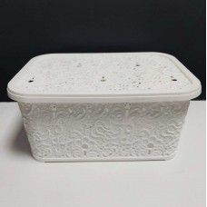 Кошик для зберігання побутових речей Elif Plastik Ажур 10 л Білий (377)