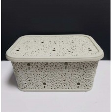 Кошик для зберігання побутових речей Elif Plastik Ажур 10 л Бежевий (377)