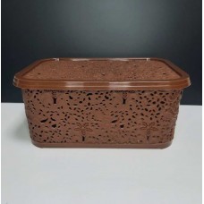 Кошик для зберігання побутових речей Elif Plastik Ажур 10 л Коричневий (377)