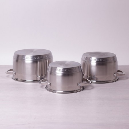 Набір каструль 6 предметів (2,1 літри, 2,9 літри, 4 літри), 7-шарове дно