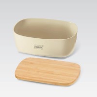 Хлібниця пластикова з бамбуковою кришкою 34,5*23,5*13 см MR-1776 Ivory