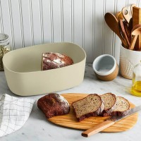 Хлібниця пластикова з бамбуковою кришкою 34,5*23,5*13 см MR-1776 Ivory
