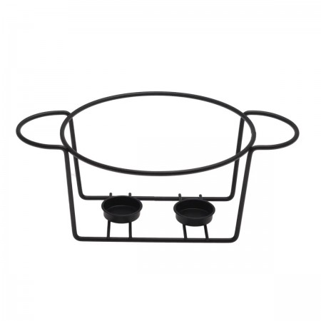 Марміт керамічний на металевій підставці 24*21*8 см 1,5 л Kamille KM-6425 чорний