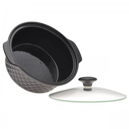 Марміт керамічний на металевій підставці 24*21*8 см 1,5 л Kamille KM-6425 чорний