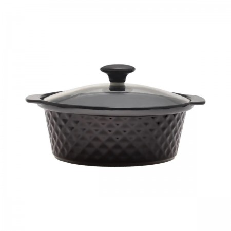 Марміт керамічний на металевій підставці 24*21*8 см 1,5 л Kamille KM-6425 чорний