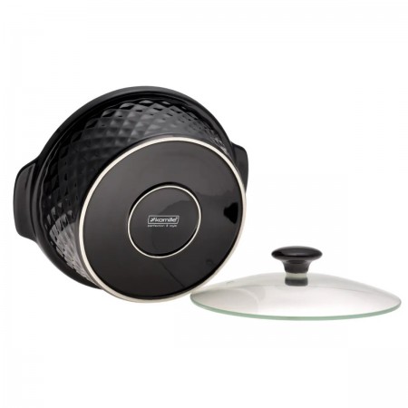 Марміт керамічний на металевій підставці 24*21*8 см 1,5 л Kamille KM-6425 чорний