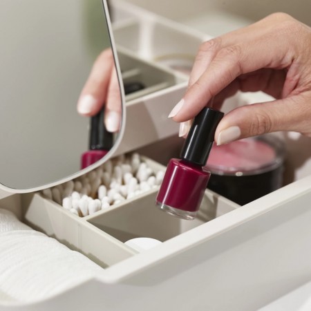 Органайзер для косметики з дзеркалом пластиковий 29,7*18,4*12,1 см A-Plus 75005