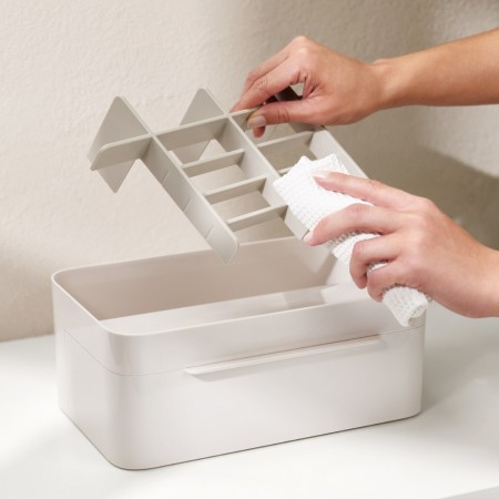 Органайзер для косметики з дзеркалом пластиковий 29,7*18,4*12,1 см A-Plus 75005