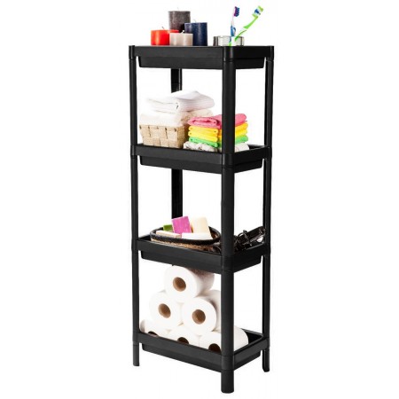 Етажерка пластикова підлогова на ніжках 4 яруси Violet House 1169 Black