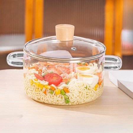 Каструля скляна зі скляною кришкою 1,8 л 16 см A-Plus 1057